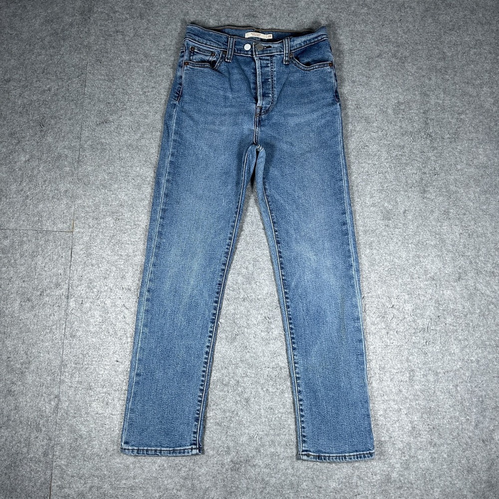 Levi's Wedgie Straight Denim Jeans Womens 26(25x26) Medium Wash Blue High Rise
